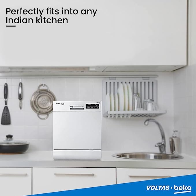 Voltas Beko 8 Place Settings Table Top Dishwasher (DT8S, Silver, Inbuilt Heater) (OPEN BOX) Voltas Beko 8 Place Settings Table Top Dishwasher (DT8S, Silver, Inbuilt Heater) (OPEN BOX)